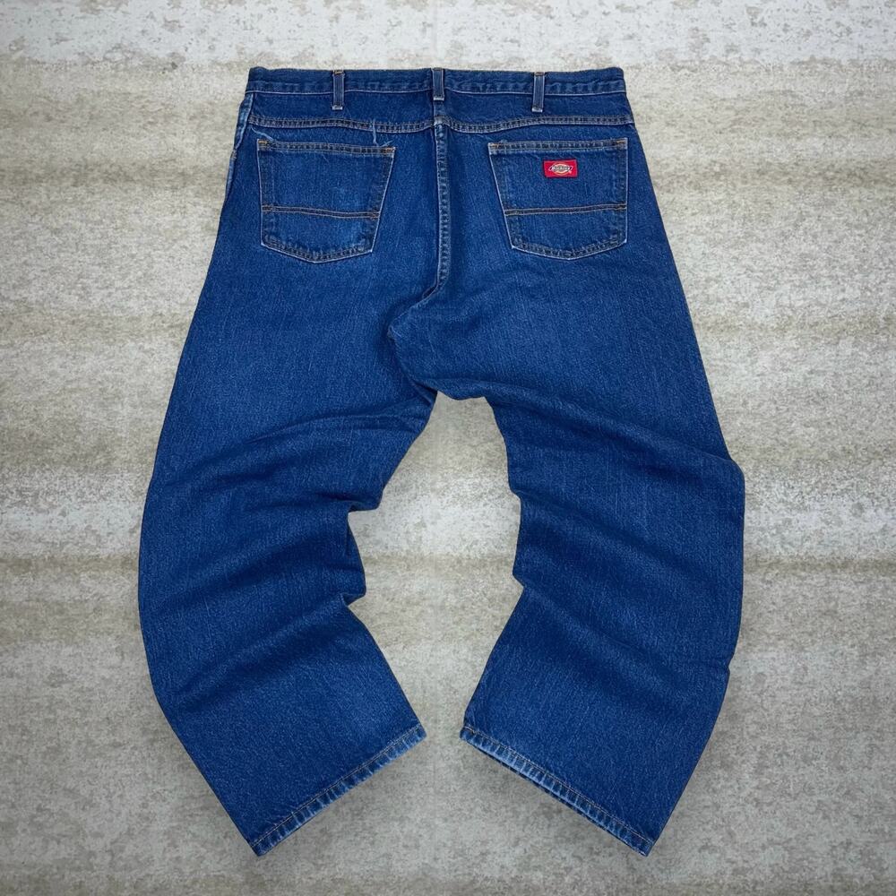 Vintage 90s Dickies Jeans 38x29 Relaxed Fit Medium Wash Work Wear Denim